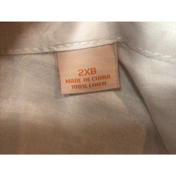 Tommy Bahama Relax Long Sleeve White Linen Shirt Button Front Men's 2XB XXL 2X - Picture 9 of 11